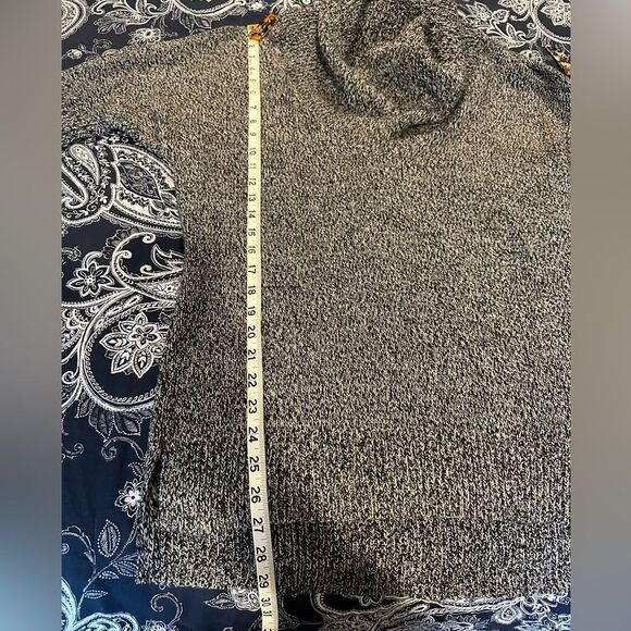 Express Marled Gray Three Quarter Sleeve Cowl Neck Tunic Sweater High Low Hem - Picture 7 of 9